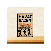 Hayat Bazen Alekta Movik Movik 20x30 Cm Retro Ahşap Tablo Çok Renkli - 743298418 Çok Renkli
