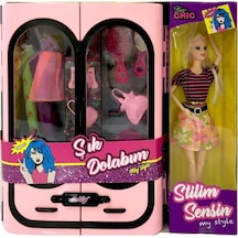Oyuncak Barbie Bebek Gardolap Elbiseli Aksesuarlı Şık Dolabım