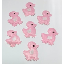 Civciv Pembe Süsleme Kumaş Sticker 25 Adet Pembe