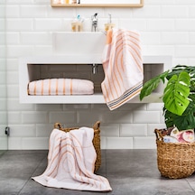 Soft Bohem Banyo Havlusu - Bej / Hardal - 70x140 Cm Renkli