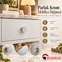 Haskan Yuvarlak Düğme Kulp Krom