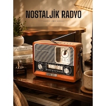 Lexroo Retro Radyo Bluetooth Hoparlör Ahşap Görünümlü Fm Am Sw Us