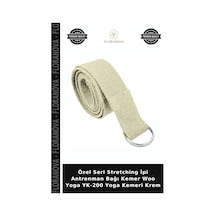 Özel Seri Stretching İpi Antrenman Bağı Kemer Woo Yoga Yk-200 Yoga Kemeri Krem
