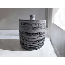 Antrasit Desen Beton Banyo Ve Mutfak Çöp Kovası ,4 Litre,aksesuar,dekorasyon Gri