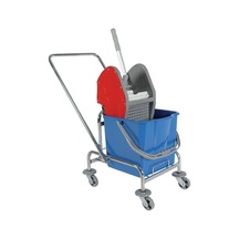 Safell Tek Kovalı Krom Temizlik - Paspas Arabası 25 L