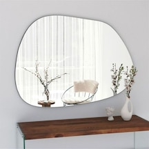 Luna Asimetrik Model Çerçevesiz Ayna Duvar Aynası Konsol Aynası GÜMÜŞ