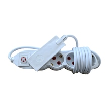 Libu Electric İnce Fişli 4'lü Topraklı Anahtarlı Grup Priz 2 Metre