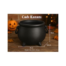 Büyük Boy Cadı Kazanı Şekerlik Halloween Cadılar Bayramı Dekoratif Şeker Kasesi Siyah 25 22,5 18 Cm Tüm Yaşlar