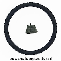 26 Jant Bisiklet İç Dış Lastik Seti - 26x1.95 Dış Lastik + İç Lastik Oto Kalın Sibop