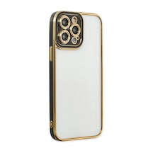 Uray Store Apple iPhone Uyumlu  14 Pro Kılıf Liva Lens Silikon - Siyah