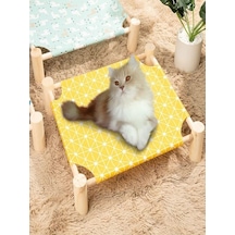 YCLSHOP Ayarlanabilir Kedi Hamak Yükseltilmiş Yatak Şezlong-SARI