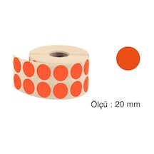 Tanex Nokta Etiket 20 MM 2500 Adet Turuncu