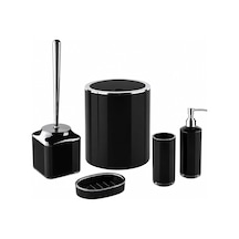 Kabakoz 5li Banyo Seti, Beş Parça Düzenleyici, 5 Litre Çöp Kovası, Tuvalet Fırçası, Sıvı Ve Katı Sabunluk, D Çok Renkli