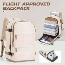 Dashanshop Hafif Nylon Seyahat Sirt Cantasi Beige With Brown Laptop Bolmeli Ayarlanabilir Askili Cok Cepli Is Gundelik Kullanım A Gri