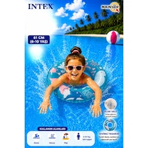 Mainshop Intex Şeffaf Baskılı Çocuk Deniz Simidi 61 Cm 6-10 Yaş Renkli Yüzme Simidi M-59242