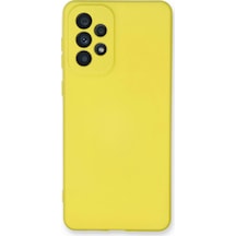 Muratech Newface Samsung Galaxy Uyumlu  A53 5g Kılıf Nano İçi Kadife Silikon - Sarı