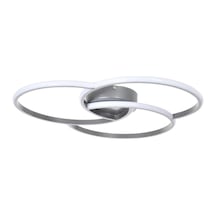 Troy Modern Tasarım Yatak Odası - Salon - Mutfak Gri Renk Beyaz Ledli 3 Lü Led Avize Gri