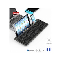 K550 Dual-mode Kablosuz Klavye - Bluetooth + 2.4ghz, Entegre Tablet Ve Telefon Standlı, Sessiz Tuşlar, Q Türkçe, Siyah