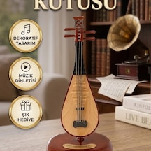 Ud Tasarımlı Ahşap Görünümlü Melodili Dekoratif Müzik Kutusu
