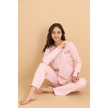 Mirano 8604 Pointel Kumaş Mevsimlik Günlük Kadın Pijama Takımı Pembe