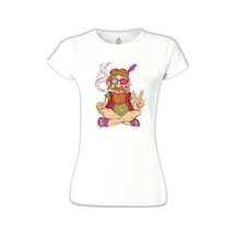 Hippi - Furry Beyaz Kadın Tshirt 001