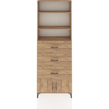 Arges Dolap 3 Raflı 3 Çekmeceli 2 Kapaklı 88x30x243 Çam-çam Çam