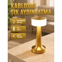 Modern Usb'li Kablosuz Masa Lambası Minimalist Tasarım, 3 Farklı Parlaklık Yeni Nesil Antrasit Melanj 55521641
