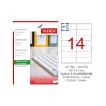 Tanex Tw-2114 Laser Etiket 100'lü Paket