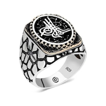 Gumush 551187890 Gümüş Tuğra Oval Erkek Yüzük