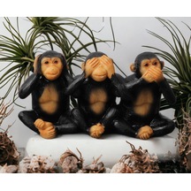 Görmedim Duymadım Bilmiyorum 3lü Maymun Biblo Hediyelik Dekoratif Ürün Masa Süsü Ofis Ev Hediyesi 4