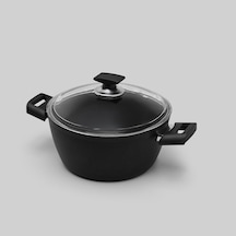 Hisar Optima Ares Titanyum Derin Tencere 24 Cm Siyah