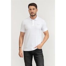 Ea7 Polo Yaka Beyaz T-shirt Whıte/sılver