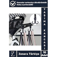 Premium Portatif Kolay Kullanım Poşet Taşıma Bisiklet Bebek Arabası Çok Amaçlı Taşıma Kancası 10adet Çok Renkli