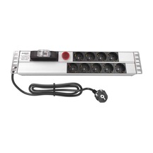 Amp Connect 19" 2u 9'lu Schuko Sigortalı Volt/amper Gösterheli Kabinet Grup Prizi Pdu 16a