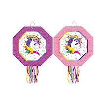 Pinyata Rainbow Unicorn 42 Cm Sopalı Püsküllü Gerçek Patlayan Doğum Günü Pinyatası Diğer