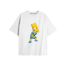 Kalic Studio Y2k Vintage Simpson Baskılı Beyaz T-shirt Kod 266 Beyaz-266