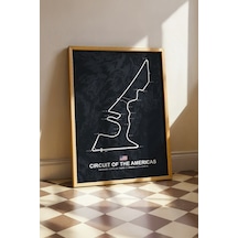 Cota F1 Pisti Ahşap Çerçeveli Tablo Amerika Gp Dekor Poster