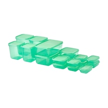 Ikea Pruta 17'li Gıda Saklama Kabı Seti 150 Ml - 1,8 L Şeffaf Açık Yeşil Şeffaf - Yeşil