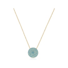 Emılıano Jewellery 925 Ayar Gümüş Zirkon Taslı Yuvarlak Kolye Gold - Rose Gold - Gümüş