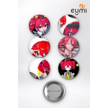Vocaloid Kasane Teto Mesmerizer Özel Çanta Süsü Rozet İğneli Buton Rozet Seti 58 Mm 6'lı Çok Renkli