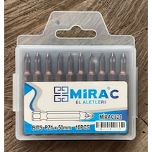 Mrc Pz1 İnce Bits Uç Mıknatıslı İnce Yıldız Uç Pz1 Vida Sıkma Ucu 50mm 10adet