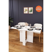 Lüks Katlanır Mutfak Yemek Masası %100 MDF Pratik Çalışma Masası KM32