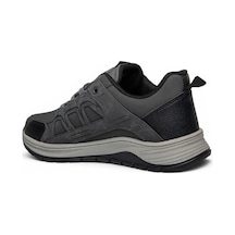 Wickers 3129-27 Deri Anatomik Kaymaz Taban Erkek Sneaker Füme Siyah