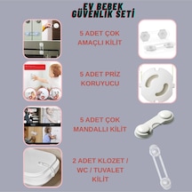 Can Yıldız Plastik Bebek Ev Güvenlik Emniyet Seti Mandallı Priz Klozet Kilidi Çok Amaçlı Kilit Şeffaf