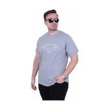 Moc Grande Mocgrande Erkek Büyük Beden Sıfır Yaka Tişört Start 26136 Grı Melanj Gri Melanj