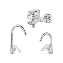 Eca Niobe 3'Lü Batarya Seti: Banyo - Lavabo[Kuğu Boru] - Eviye Bataryası |102188053-Bekl