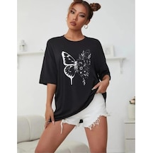 Kozia Outdoors Malkocbey Kelebek Baskılı Lsiyah T-şhirt Siyah SIYAH