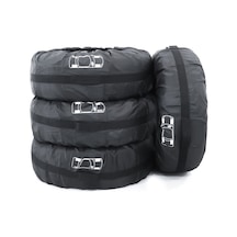 Sones 4'ü 1 Arada Su Geçirmez Toz Geçirmez Güneş Koruyucu Araba Lastiği Yedek Lastik Kapağı, Boyut: S Siyah