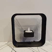 Masa Lambası 3 D Baskı - Kare- Siyah-