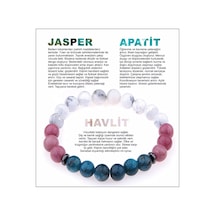 Osmanlı Değerli Taş Doğal Taş Bileklik - Jasper-Apatit-Havlit